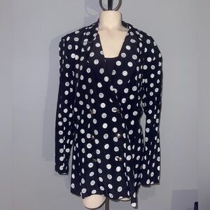 Vintage BGB ltd black white blazer jacket woman’s size large XL EUC